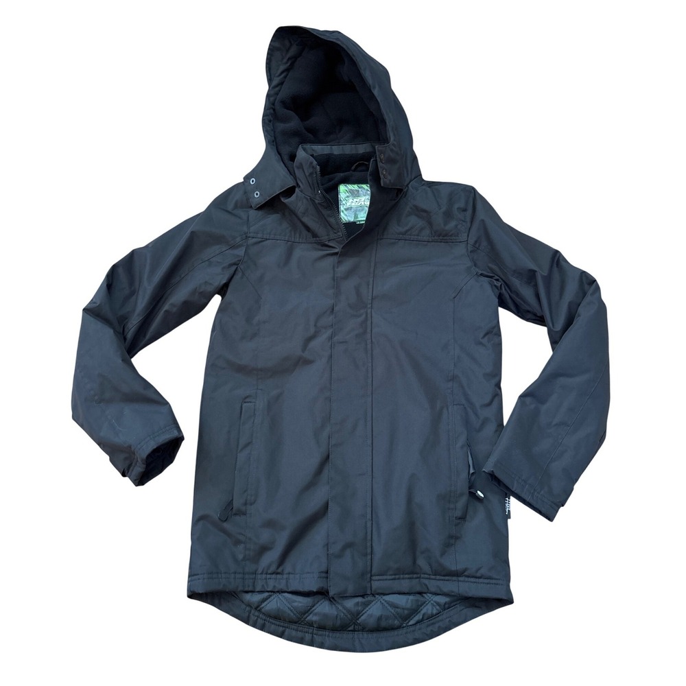 No Fear Hooded Jacket Mens Black Windbreaker Fleece Lined SIZE XS